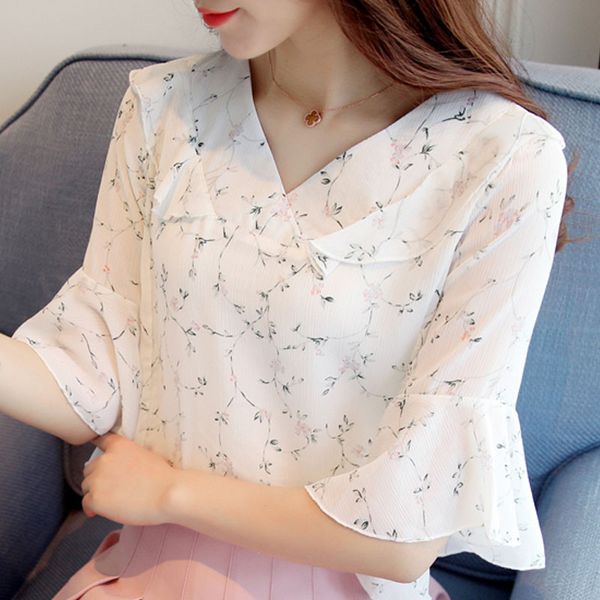 women's blouses & shirts fashion woman 2021 short sleeve summer blouse women ruffles v-neck print chiffon shirt clothes blusas c968, White
women's blouses & shirts fashion woman 2021 short sleeve summer blouse women ruffles v-neck print chiffon shirt clothes blusas c968, White