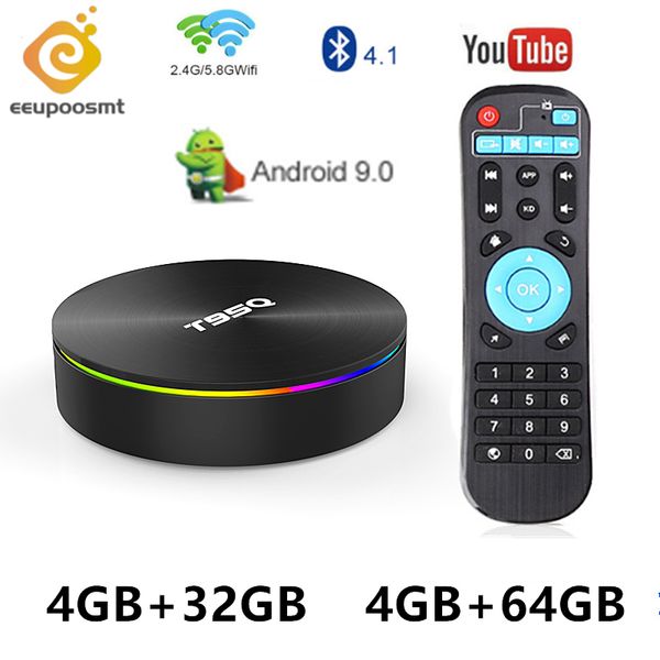 

T95Q 4 ГБ 32 ГБ 64 ГБ Android 9.0 ТВ-бокс Amlogic S905X2 TvBox Quad Core 2.4 Г 5 ГГц Двойной Wi-Fi BT4.1 H.265 Smart Box VS X9