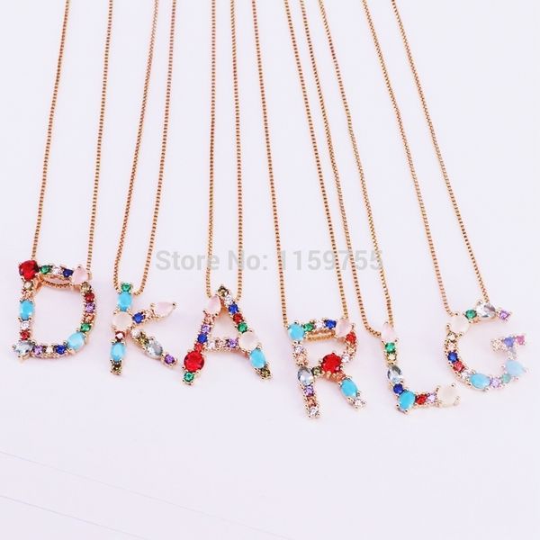 new fashion 5pcs gold color crystal cubic zirconia micro pave and gems 26 letter pendants charm necklaces j190711, Silver
new fashion 5pcs gold color crystal cubic zirconia micro pave and gems 26 letter pendants charm necklaces j190711, Silver