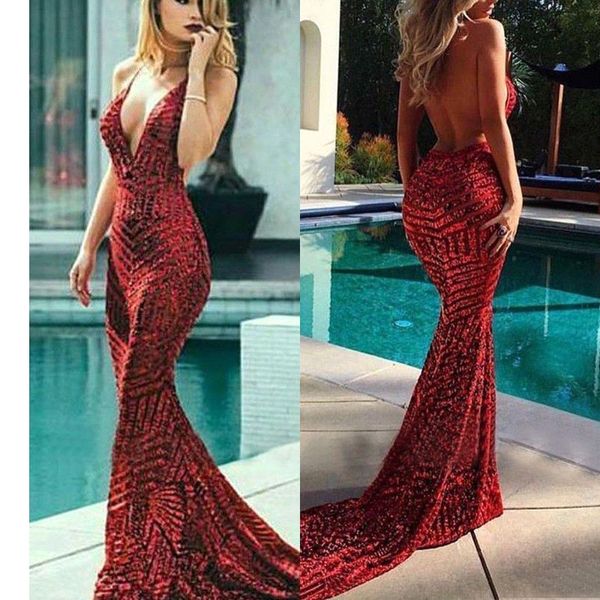 dark red sparkling sequinned party dress mermaid evening dresses 2019 spaghetti strap prom dresses backless vestido formal gowns, Black;red
dark red sparkling sequinned party dress mermaid evening dresses 2019 spaghetti strap prom dresses backless vestido formal gowns, Black;red
