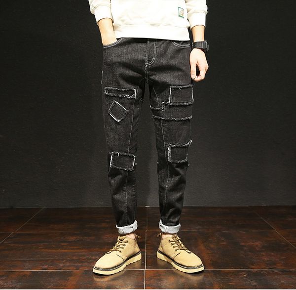 mens skinny jeans stretch distressed ripped loose denim pants male new fashion casual high street hole patch denim trousers, Blue
mens skinny jeans stretch distressed ripped loose denim pants male new fashion casual high street hole patch denim trousers, Blue