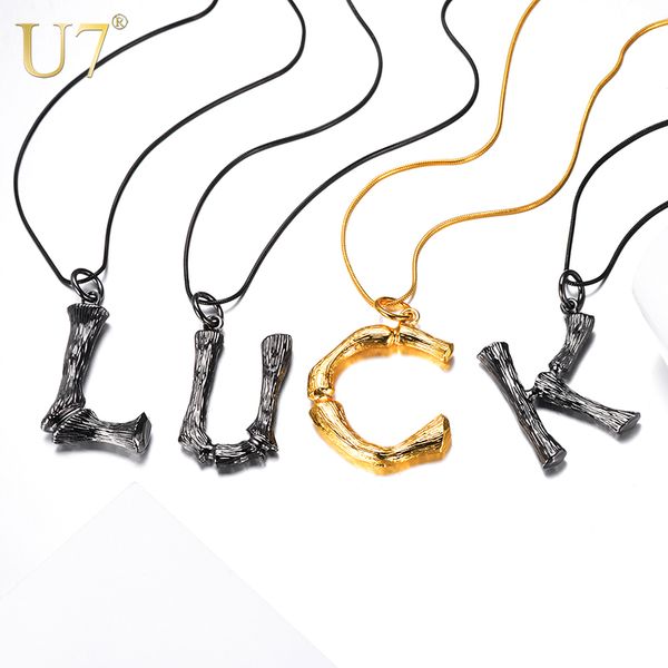 u7 26 letters initial pendants bamboo snake chain black color alphabet a-z alloy necklace 2020 collier femme jewelry gift p1213, Silver
u7 26 letters initial pendants bamboo snake chain black color alphabet a-z alloy necklace 2020 collier femme jewelry gift p1213, Silver