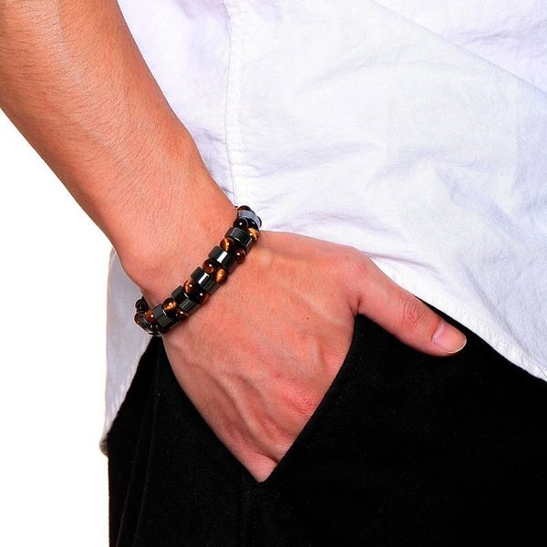 rock men's tiger eye stones bracelets bio energy magnetic hematite beads wrap pulseira masculina 8.07, Golden;silver
rock men's tiger eye stones bracelets bio energy magnetic hematite beads wrap pulseira masculina 8.07, Golden;silver