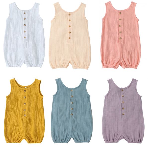 6colors summer newborn baby boy girl clothing solid cotton sleeveless romper jumpsuit soft clothes, Blue
6colors summer newborn baby boy girl clothing solid cotton sleeveless romper jumpsuit soft clothes, Blue