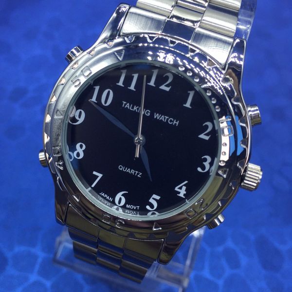 english talking watch for blind people or visually impaired people black dial, Slivery;brown
english talking watch for blind people or visually impaired people black dial, Slivery;brown