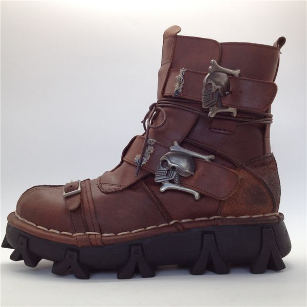 size 38~45 genuine leather men motorcycle boots black brown ankle boots punk style army skull metal d30
size 38~45 genuine leather men motorcycle boots black brown ankle boots punk style army skull metal d30