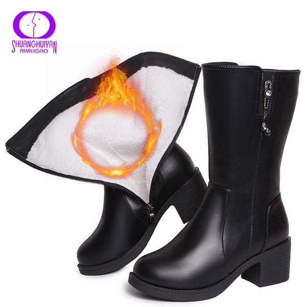 aimeigao non-slip warm plush women winter boots waterproof platform heels snow boots side zippers black leather women shoes 2019
aimeigao non-slip warm plush women winter boots waterproof platform heels snow boots side zippers black leather women shoes 2019