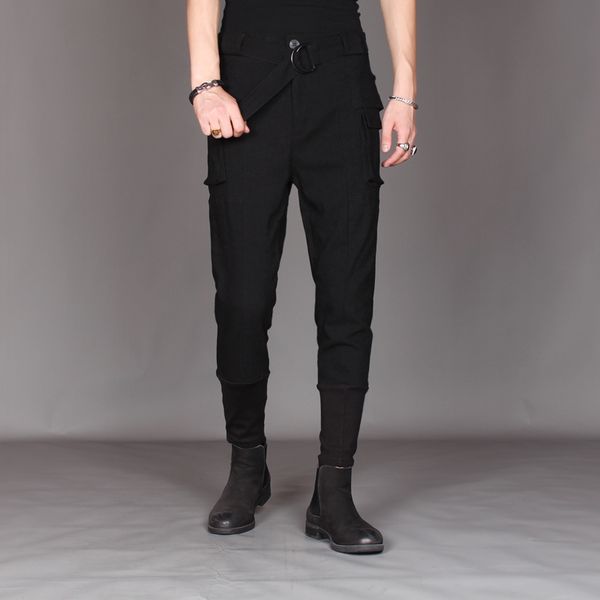 fashionable male trim body small foot harem pants personality male hair stylist tie foot net red autumn recreational pants, Black
fashionable male trim body small foot harem pants personality male hair stylist tie foot net red autumn recreational pants, Black