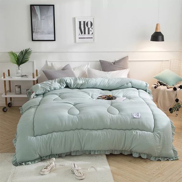 washed cotton winter quilt solid color korean lace quilt spring autumn king/queen/twin full size comforter
washed cotton winter quilt solid color korean lace quilt spring autumn king/queen/twin full size comforter