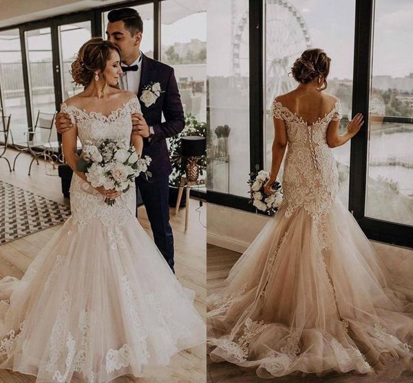 vintage country off shoulder champagne mermaid wedding dresses lace appliques tulle crystal beaded corset back formal bridal gowns, White
vintage country off shoulder champagne mermaid wedding dresses lace appliques tulle crystal beaded corset back formal bridal gowns, White