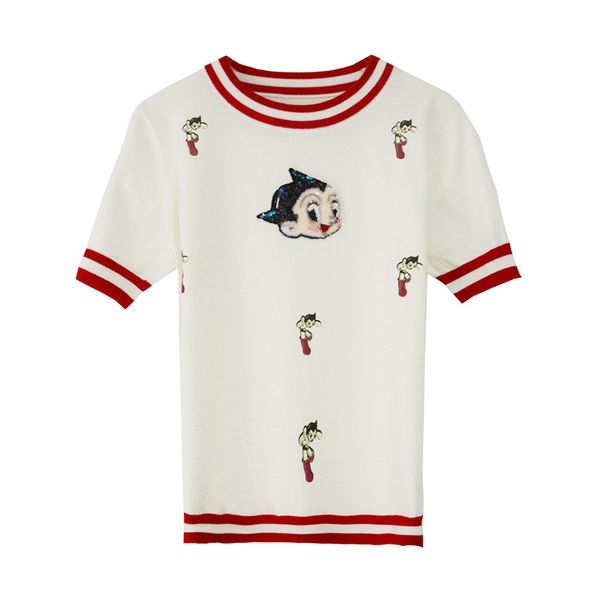 milan runway sweater 2020 short sleeves o neck women's sweaters high end jacquard pullover women designer sweater 0418-5, White;black
milan runway sweater 2020 short sleeves o neck women's sweaters high end jacquard pullover women designer sweater 0418-5, White;black