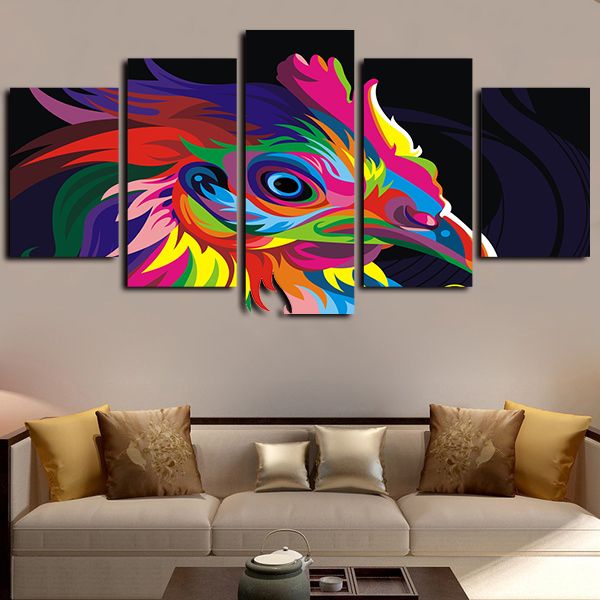 5 panels rainbow color bird animal artwork giclee canvas art print modern abstract pictures paintings on canvas wall art for home decor
5 panels rainbow color bird animal artwork giclee canvas art print modern abstract pictures paintings on canvas wall art for home decor