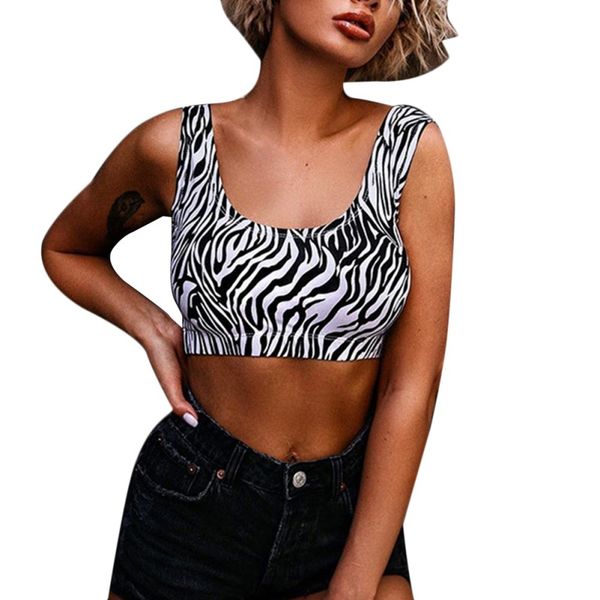 female printed zebra vest short round neck sports vest exposed navel camisole for women new, White
female printed zebra vest short round neck sports vest exposed navel camisole for women new, White