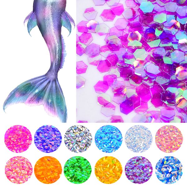 1 bottle 2g fish scale nail sequins mermaid hexagon glitter sheets for diy manicure nail art tips decorations, Silver;gold
1 bottle 2g fish scale nail sequins mermaid hexagon glitter sheets for diy manicure nail art tips decorations, Silver;gold