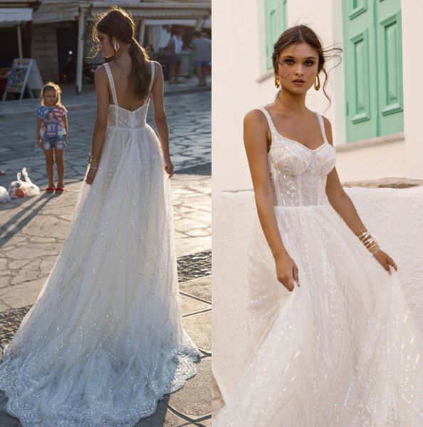 lian rokman 2019 wedding dress spaghetti backless lace bridal gowns with crystals sweep train beach wedding dress custom made, White
lian rokman 2019 wedding dress spaghetti backless lace bridal gowns with crystals sweep train beach wedding dress custom made, White