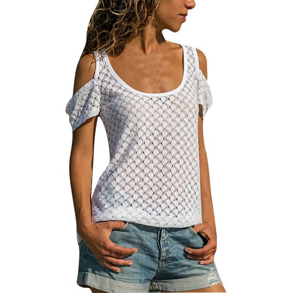 muqgew female t-shirt lace hollow strapless shoulder solid loose o-neck t-shirts for women camisetas verano mujer 2019 #6040, White
muqgew female t-shirt lace hollow strapless shoulder solid loose o-neck t-shirts for women camisetas verano mujer 2019 #6040, White