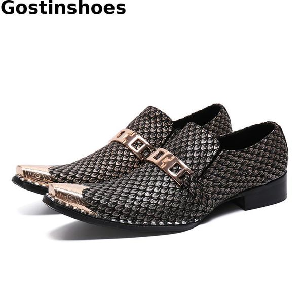 men shoes genuine leather pointed metal cap toe leather shoes printed slip on casual men wedding party daily wear, Black
men shoes genuine leather pointed metal cap toe leather shoes printed slip on casual men wedding party daily wear, Black