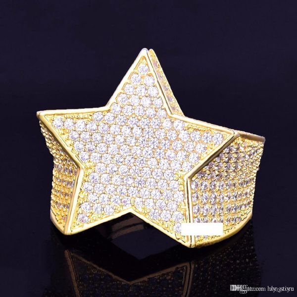 men's star ring 18 k copper charm gold silver color full zircon ring fashion hip hop rock jewelry, Golden;silver
men's star ring 18 k copper charm gold silver color full zircon ring fashion hip hop rock jewelry, Golden;silver