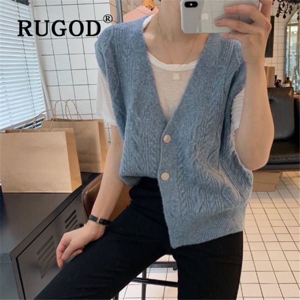 rugod 2019 new autumn women knitted sweater vest deep v-neck loose twist vest lazy cozy soft korean chic casual coat female, Black;white
rugod 2019 new autumn women knitted sweater vest deep v-neck loose twist vest lazy cozy soft korean chic casual coat female, Black;white