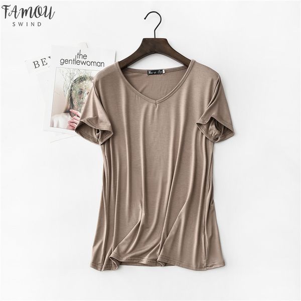 17 colors 2020 high elastic v neck tshirt women summer short sleeve t shirt female cool modal t shirts modal dropshipping, White
17 colors 2020 high elastic v neck tshirt women summer short sleeve t shirt female cool modal t shirts modal dropshipping, White
