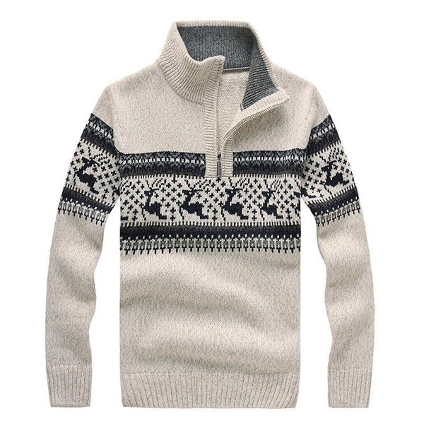 men's sweaters brand mens christmas stand collar fashion deer jacquard zipper wool thicken casual sweater for men pullovers, White;black
men's sweaters brand mens christmas stand collar fashion deer jacquard zipper wool thicken casual sweater for men pullovers, White;black