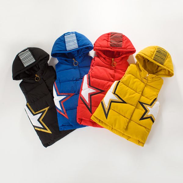2019 autumn and winter new children's down cotton hooded vest five-pointed star wearing vest boys and girls, Blue
2019 autumn and winter new children's down cotton hooded vest five-pointed star wearing vest boys and girls, Blue