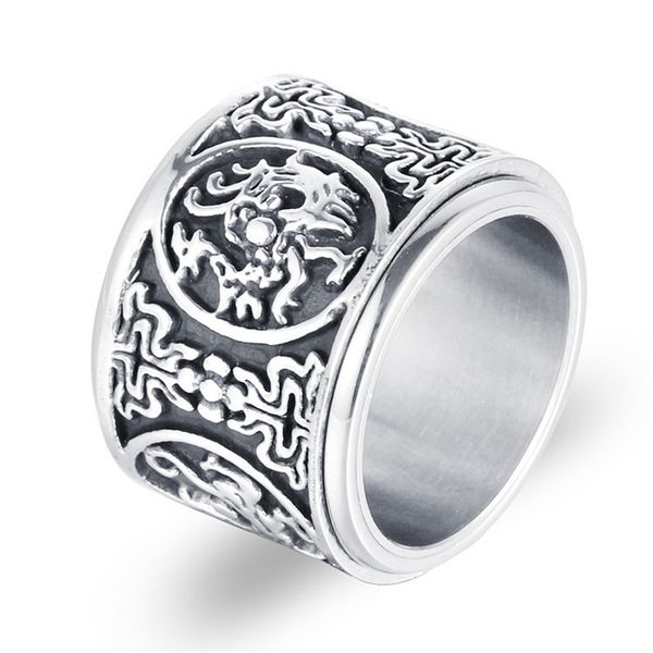 titanium steel four mythical creatures ring punk cool fashion man stainless steel rotating ring shank manufacturers direct selli, Silver
titanium steel four mythical creatures ring punk cool fashion man stainless steel rotating ring shank manufacturers direct selli, Silver
