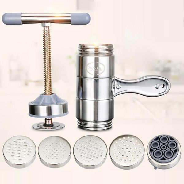 stainless steel manual noodle maker press pasta machine crank cutter fruit juicer cookware with 5/2 pressing moulds
stainless steel manual noodle maker press pasta machine crank cutter fruit juicer cookware with 5/2 pressing moulds