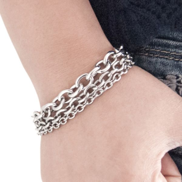 stainless steel jewelry chain bracelet men chain on hand multilayer bracelet silver charm hip hop male accessories, Black
stainless steel jewelry chain bracelet men chain on hand multilayer bracelet silver charm hip hop male accessories, Black