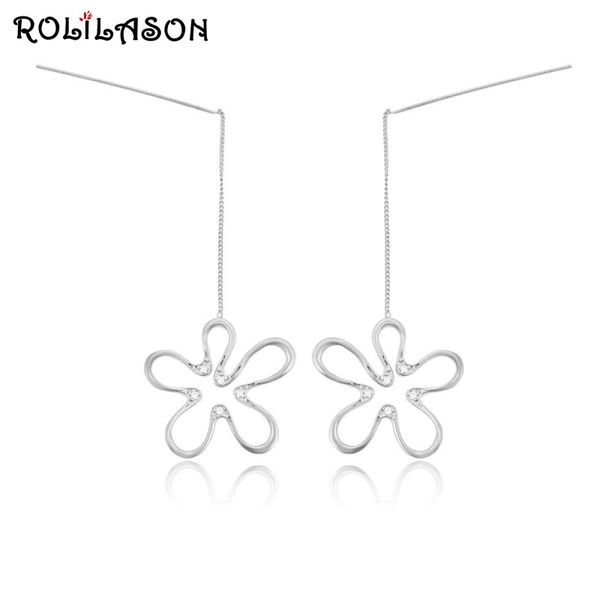 rolilason chain flower 925 silver long earrings charming business gifts for women exclusive je1176
rolilason chain flower 925 silver long earrings charming business gifts for women exclusive je1176