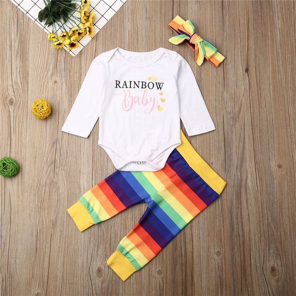 0-24m 3pcs newborn kid baby boy girl clothes set romper body and pants suit autumn cute rainbow stripe outfit set, White
0-24m 3pcs newborn kid baby boy girl clothes set romper body and pants suit autumn cute rainbow stripe outfit set, White