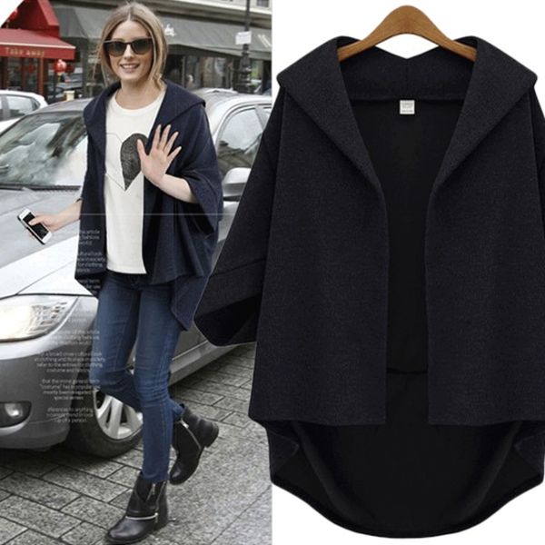 explosions 2019 autumn new ladies woolen coat short paragraph seven-point sleeves bat sleeve casual women's clothing, Black
explosions 2019 autumn new ladies woolen coat short paragraph seven-point sleeves bat sleeve casual women's clothing, Black