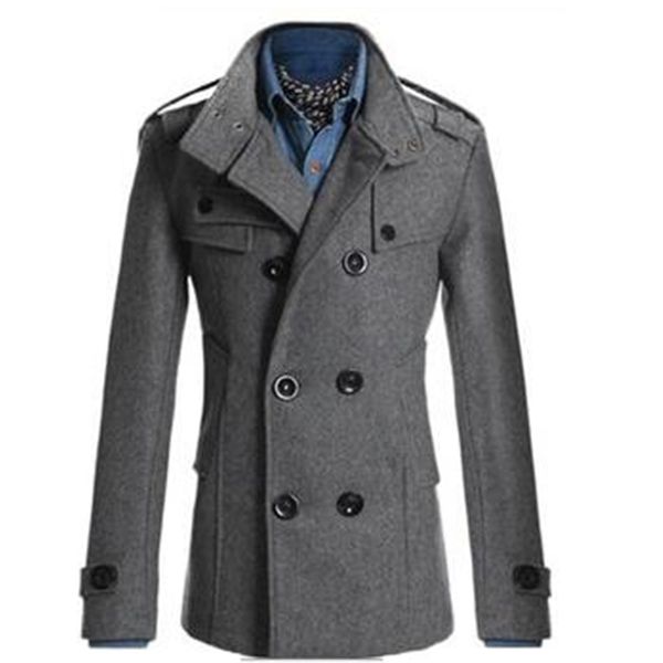 england vintage wool coat for men slim jacket wool blends outerwear double breasted cotton trench coat winter thick overcoat, Black
england vintage wool coat for men slim jacket wool blends outerwear double breasted cotton trench coat winter thick overcoat, Black