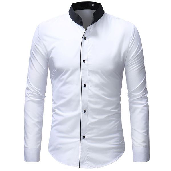 comfortable slim fit stand collar solid dress shirts mens clothes 2018 long sleeve mans shirts casual male social shirt, White;black
comfortable slim fit stand collar solid dress shirts mens clothes 2018 long sleeve mans shirts casual male social shirt, White;black