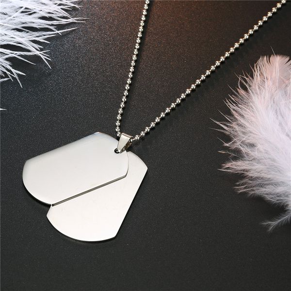 1pc men punk double stainless steel dog tag pendant necklace european fashion metal color army tag necklace women jewelry n4-3, Silver
1pc men punk double stainless steel dog tag pendant necklace european fashion metal color army tag necklace women jewelry n4-3, Silver