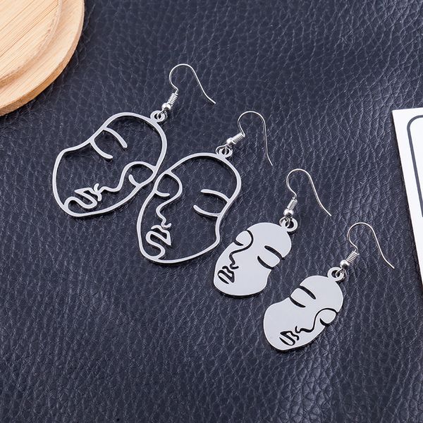 new design face earrings for women creative hollow exaggerated abstract fashion korean style ear jewelry oorbellen brinco y7, Silver
new design face earrings for women creative hollow exaggerated abstract fashion korean style ear jewelry oorbellen brinco y7, Silver