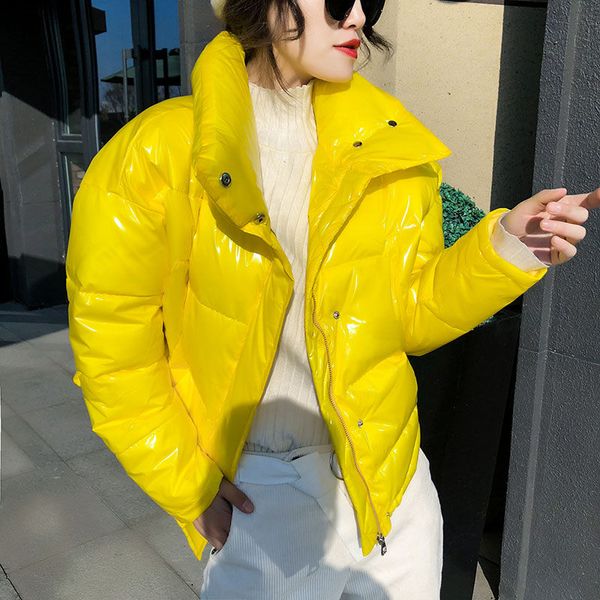 cotton coat jacket women winter clothing 2019 new korean stand collar thickening puffer jacket short glossy mujer chaqueta f1907, Black;brown
cotton coat jacket women winter clothing 2019 new korean stand collar thickening puffer jacket short glossy mujer chaqueta f1907, Black;brown