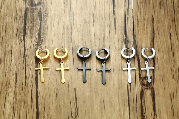 punk men stainless steel cross earrings simple gold/black/silver color men's hoop earring fashion motor biker rock party jewelry
punk men stainless steel cross earrings simple gold/black/silver color men's hoop earring fashion motor biker rock party jewelry