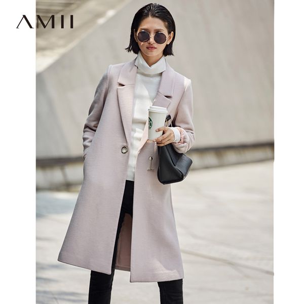 amii minimalist woolen coat women winter 2018 solid single button pockets female wool jacket coat long, Black
amii minimalist woolen coat women winter 2018 solid single button pockets female wool jacket coat long, Black