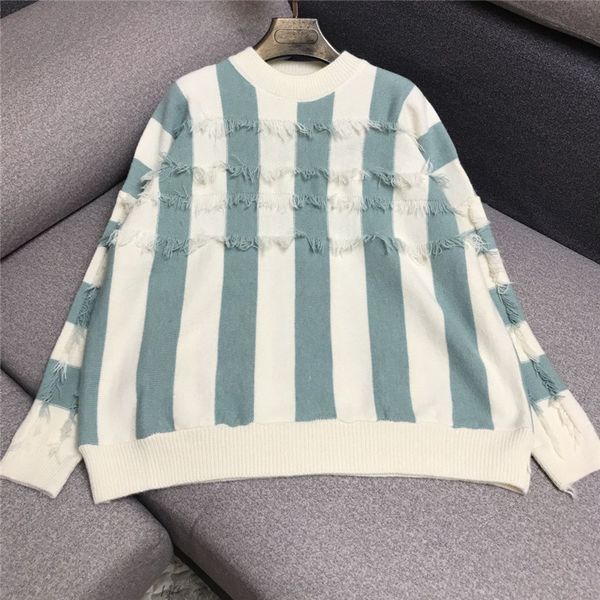 luxury designer brand knitted pullovers for women causel o neck color matching vertical stripes tassel loose knitted sweater, White;black
luxury designer brand knitted pullovers for women causel o neck color matching vertical stripes tassel loose knitted sweater, White;black