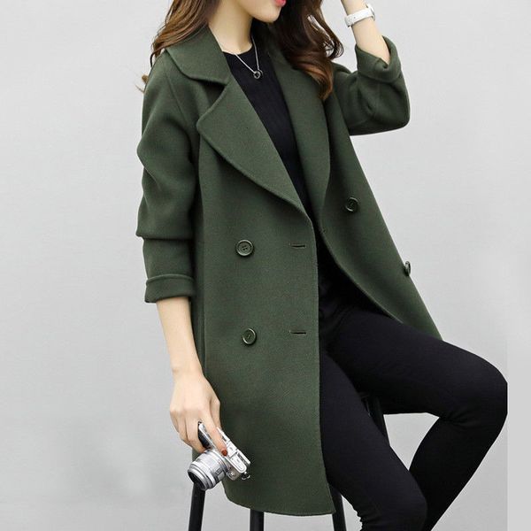 2020 new wool & blends women autumn turn down collar casual outwear jackets thin elegant ladies overcoat trench coat plus size, Black
2020 new wool & blends women autumn turn down collar casual outwear jackets thin elegant ladies overcoat trench coat plus size, Black