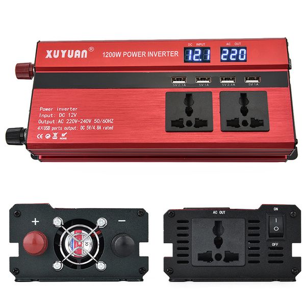 600w/1200w/2000w potable car led display screen power inverter converter dc 12v to ac 220v 4 usb ports charger
600w/1200w/2000w potable car led display screen power inverter converter dc 12v to ac 220v 4 usb ports charger