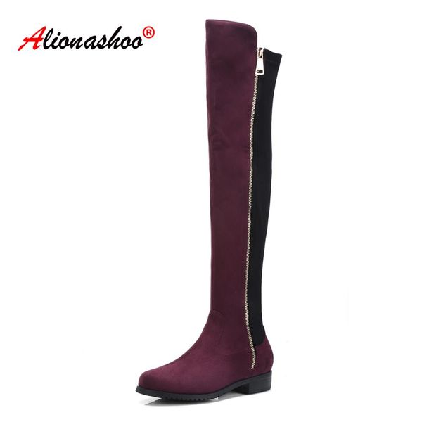ales women over the knee high boots hoof heels winter shoes round toe elastic fabric women boots botas mujer size 34-43, Black
ales women over the knee high boots hoof heels winter shoes round toe elastic fabric women boots botas mujer size 34-43, Black