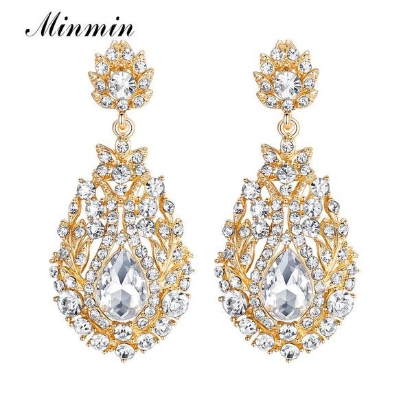 minmin luxury gold color large wedding drop earrings for women vintage crystal bridal dangle earrings 2019 fashion jewelry eh729, Silver
minmin luxury gold color large wedding drop earrings for women vintage crystal bridal dangle earrings 2019 fashion jewelry eh729, Silver