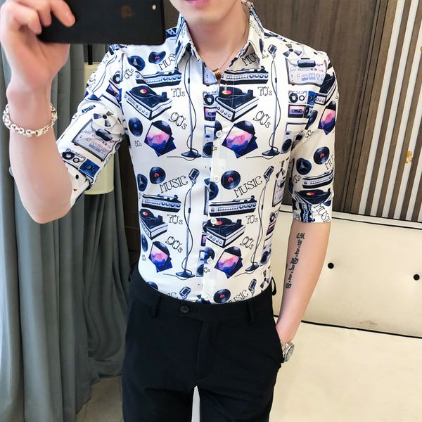 men shirt half sleeve streetwear designer print casual shirts slim fit nightclub party tuxedo blouse homme 2020, White;black
men shirt half sleeve streetwear designer print casual shirts slim fit nightclub party tuxedo blouse homme 2020, White;black