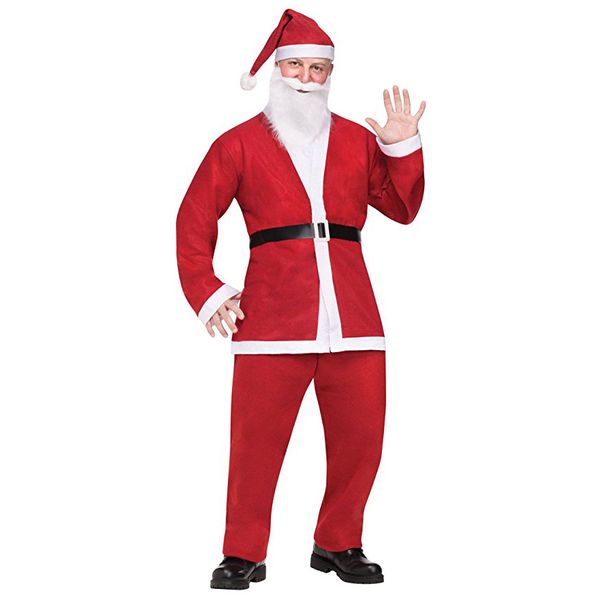 

santa claus cosplay costumes for adults christmas costume men carnival new year fancy dress xmas set with beard belt hat, Silver
