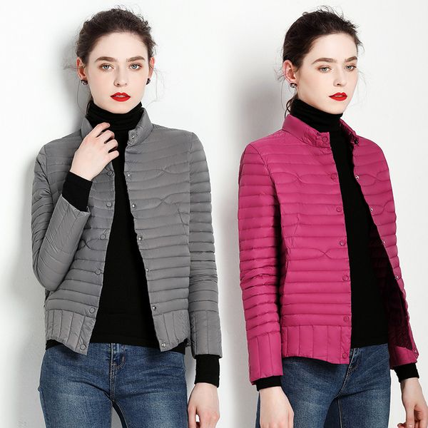 autumn winter women outerwear 2019 new light thin short stand collar female down jacket slim lady down jacket qw137, Black
autumn winter women outerwear 2019 new light thin short stand collar female down jacket slim lady down jacket qw137, Black