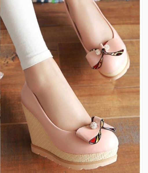 2019 women's shoes in spring and autumn with new style slope heel round head waterproof table bowknot @2113, Black
2019 women's shoes in spring and autumn with new style slope heel round head waterproof table bowknot @2113, Black