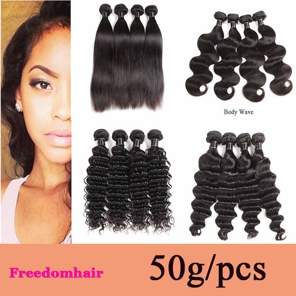 3/4 bundles straight deep body wave brazilian peruvian malaysian virgin hair weaves loose deep remy brazilian human hair extensions 50g/pcs, Black
3/4 bundles straight deep body wave brazilian peruvian malaysian virgin hair weaves loose deep remy brazilian human hair extensions 50g/pcs, Black