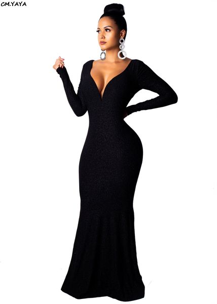 women new winter long sleeve open back plunging v-neck sequins long maxi mermaid party dress night club dresses uj4523, Black;pink
women new winter long sleeve open back plunging v-neck sequins long maxi mermaid party dress night club dresses uj4523, Black;pink